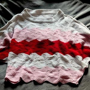 Red, Pink, and White Sweater